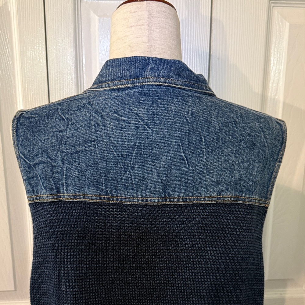 PBJ Blues Denim & Knit Best Women’s Size XL Blue Snap Front - Picture 6 of 9